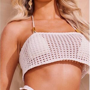 Crochet cut out bandeau beach Top in US size 8 and 6